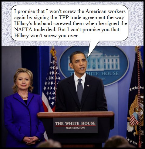 Obama and Hillary Clinton on TPP